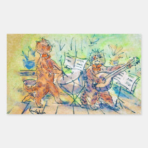 Cats Band, Louis Wain Rectangular Sticker