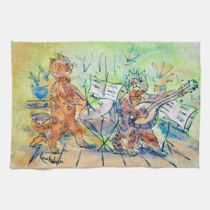Cats Band, Louis Wain Tea Towel