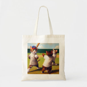 Cats Baseball Tote Bag