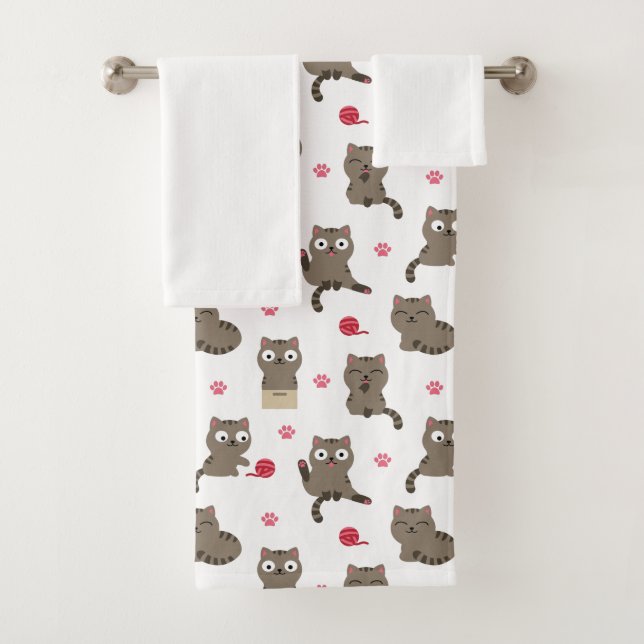 Cats Bath Towel Set (Insitu)