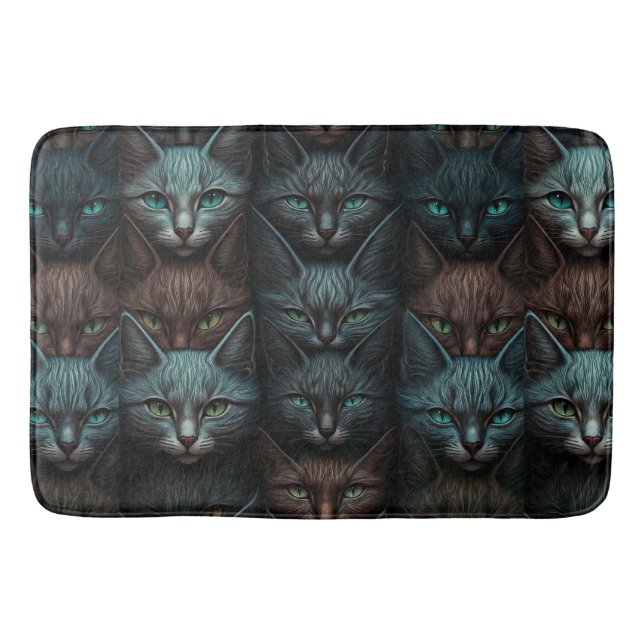 Cats Beautiful Dark Custom lovers Personalise  Bath Mat (Front)