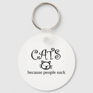Cats because people suck key ring