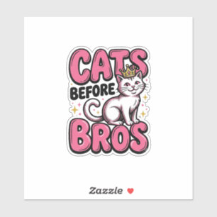 Cats Before Bros Vintage Cat Crown Shirt Design_1