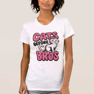 Cats Before Bros Vintage Cat Crown Shirt Design_1