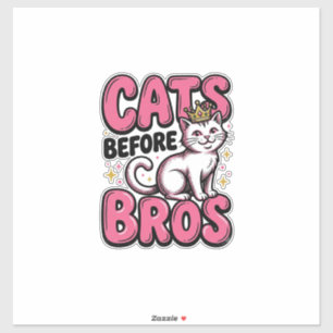 Cats Before Bros Vintage Cat Crown Shirt Design_1