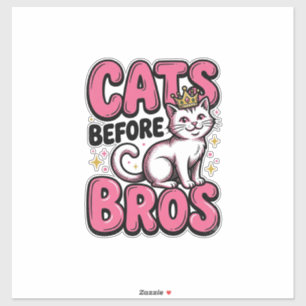 Cats Before Bros Vintage Cat Crown Shirt Design_1