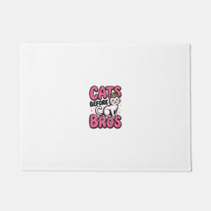 Cats Before Bros Vintage Cat Crown Shirt Design_1 Doormat