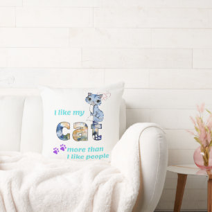 "Cats Better Company Than Men" Stylish Artwork Cushion
