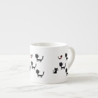 Cats black cute cats drawing Espresso Mug
