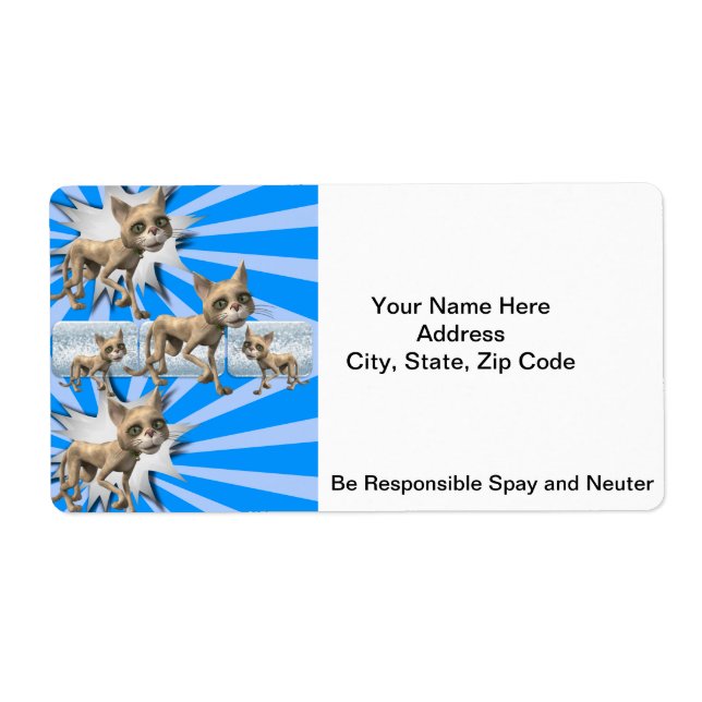Cats Blue Spay and Neuter Labels (Front)