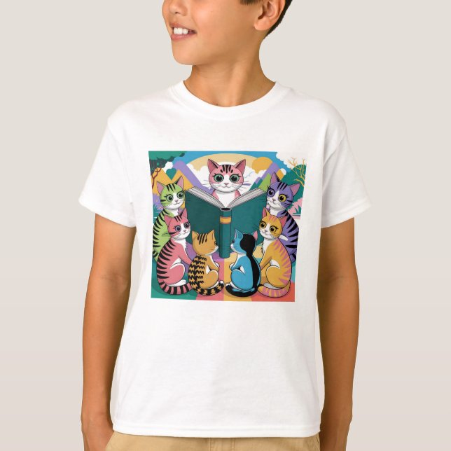 Cats Book T-Shirt (Front)