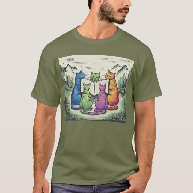 Cats Book T-Shirt (Front)