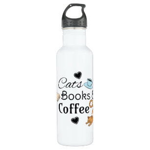 Cats, Books and Coffee Cute  710 Ml Water Bottle