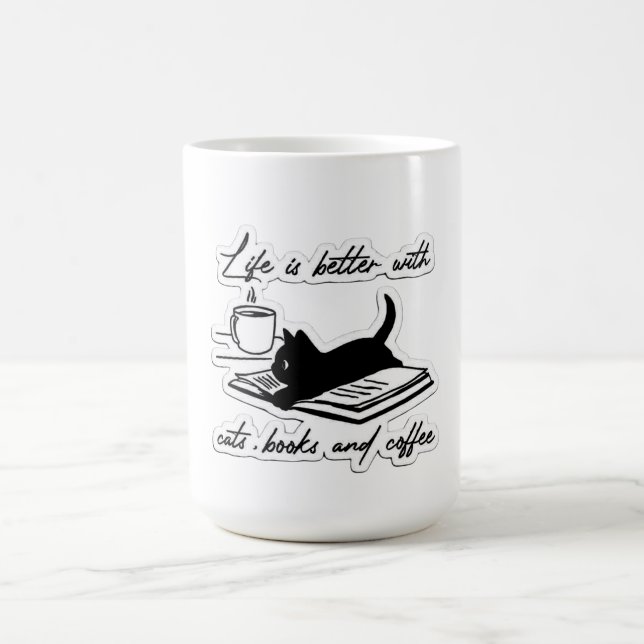 Cats, books and coffee mug (Center)