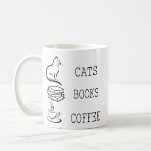 Cats Books Coffee for Readers Who Love Coffee Mug