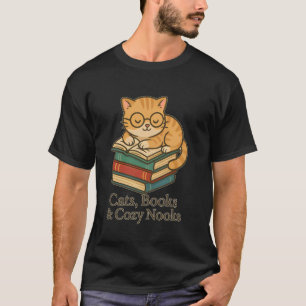 Cats Books & Cosy Nooks Cute Cat Reading Book Read T-Shirt