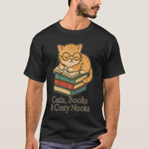 Cats Books & Cosy Nooks Cute Cat Reading Book Read T-Shirt