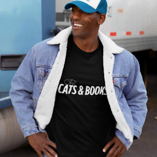 Cats & Books – Cozy Minimalist Design T-Shirt