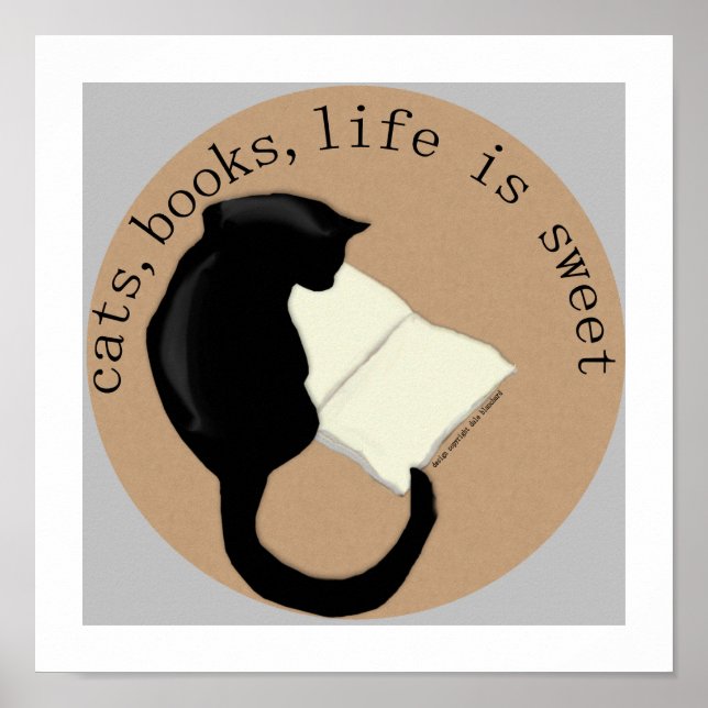 Cats Books Life is Sweet v2 Poster (Front)
