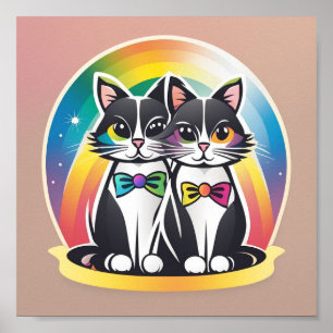 Cats BRIDE AND GROOM Poster