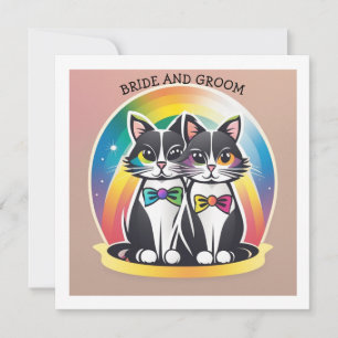 Cats BRIDE AND GROOM Save The Date