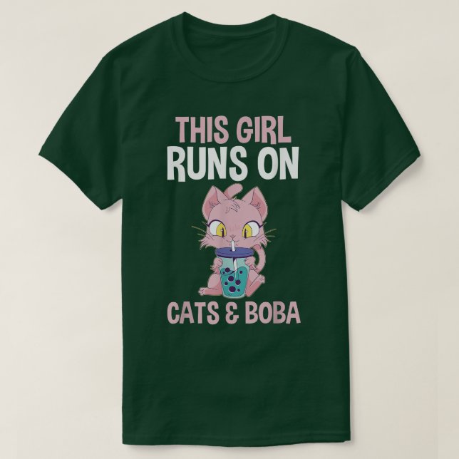 Cats Bubble Tea 712 T-Shirt (Design Front)