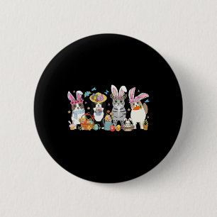 Cats Bunny Ears Easter Day 6 Cm Round Badge