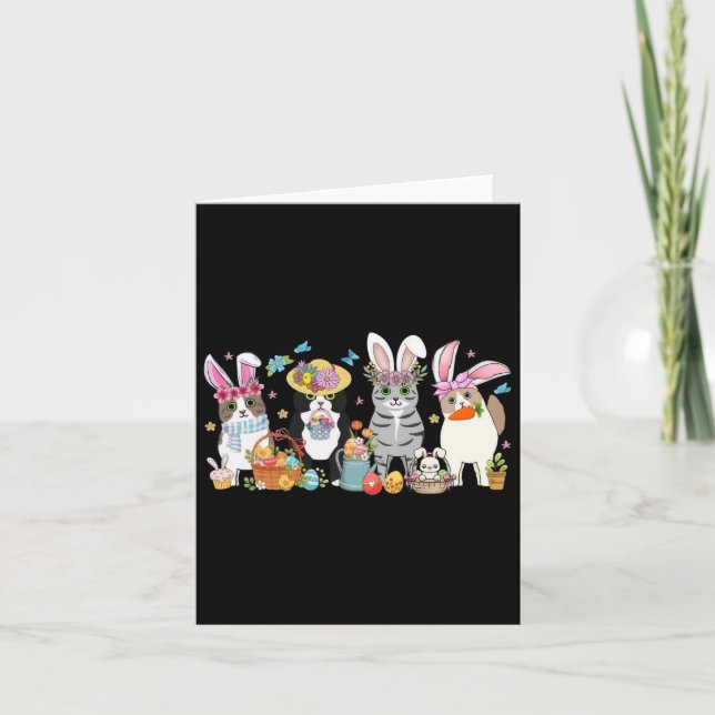 Cats Bunny Ears Easter Day  Card (Front)