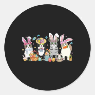 Cats Bunny Ears Easter Day Classic Round Sticker