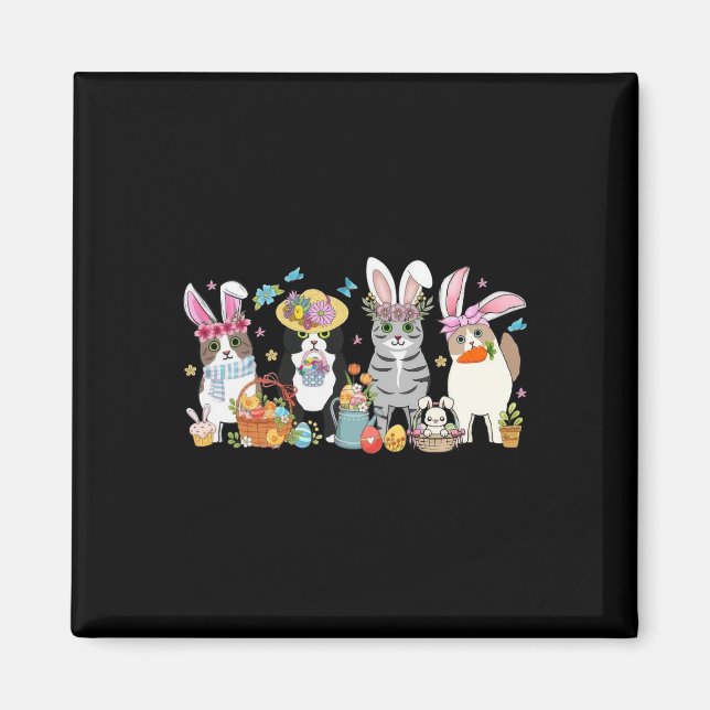 Cats Bunny Ears Easter Day  Magnet (Front)