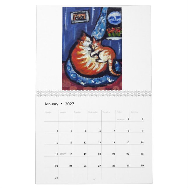 Cats by Angie 2013 Calendar (Jan 2027)