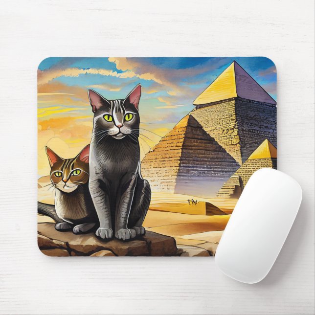 Cats By Pyramids Mouse Pad! Pad (With Mouse)