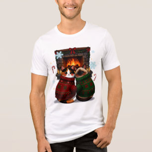 Cats by the Fireplace Tri-Blend Shirt