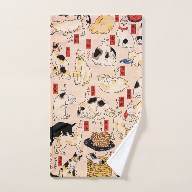 Cats by Utagawa Kuniyoshi Hand Towel (Hand Towel)