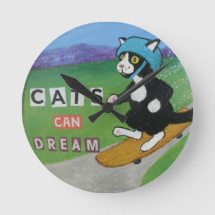 Cats Can Dream Wall Clock