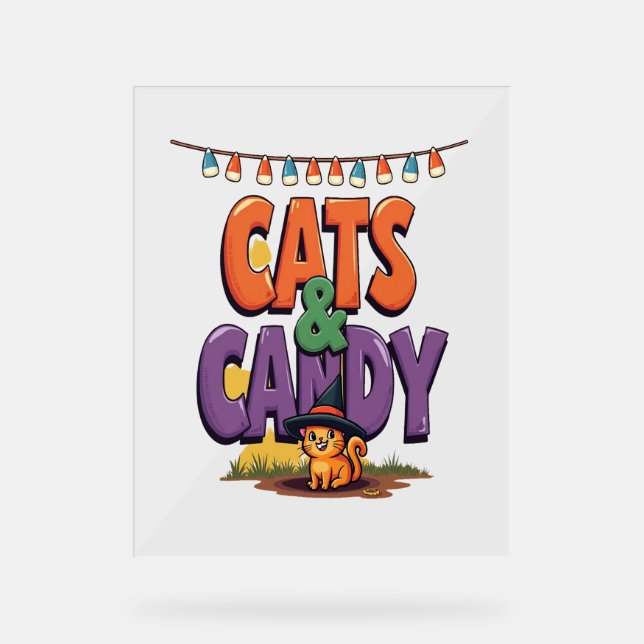 Cats & Candy Acrylic Sign (Front)