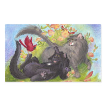 Cats, Cardinals and Roses Sticker