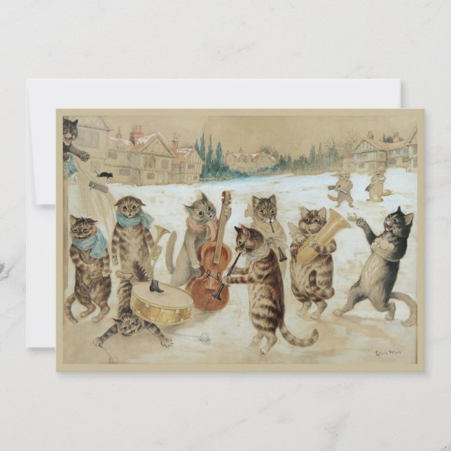 Cats Carol Singing Postcard (Front)