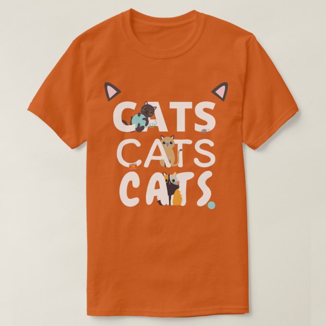 Cats Cats Cats 4  T-Shirt (Design Front)