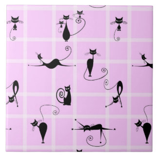 cats ceramic tile