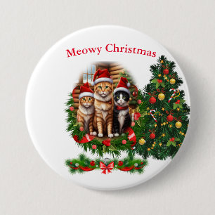 Cats Christmas 7.5 Cm Round Badge