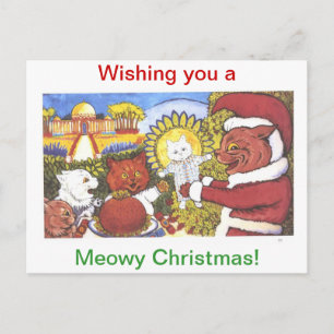 Cats' Christmas, by Louis Wain Holiday Postcard