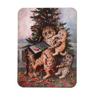 Cats Christmas by Louis Wain Magnet