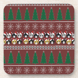 Cats Christmas Coaster