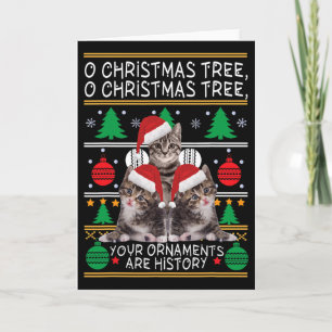 Cats Christmas Fun Ornaments Pajama Family Gift Te Card