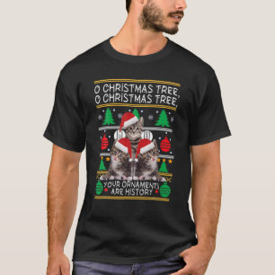 Cats Christmas Funny Ornaments Pajama Family T-Shirt