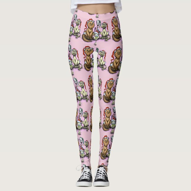 Cats Christmas Hats Leggings (Front)