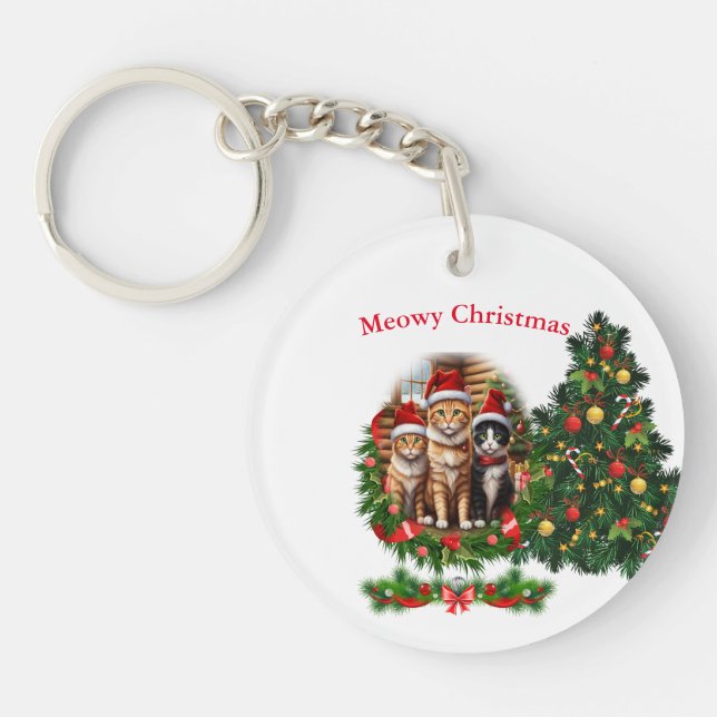 Cats Christmas keychain (Front)