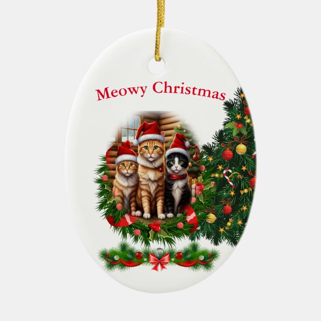 cats Christmas ornaments (Front)