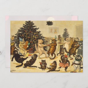 Cat's Christmas Party - Louis Wain Invitations